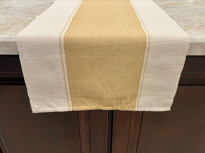 Hand-Woven Moderna Denim Style Runner - Ochre/Natural