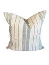 "Striped Tribal Diamond" Pillow Cover 18" x 18" Natural Charcoal and Ochre