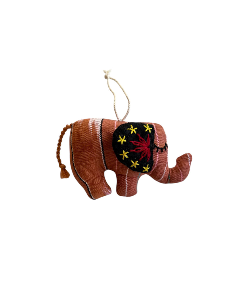 Hand-Stitched "Karen" Hill Tribe Elephant Ornament- 6" Asst.