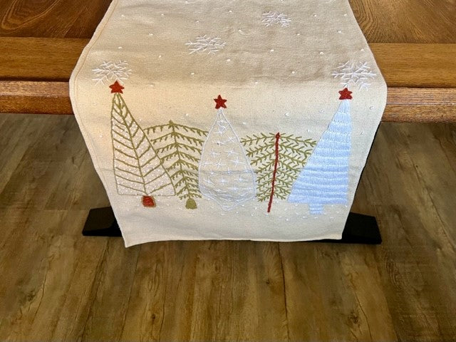 Limited edition Hand-Stitched "Modern Tree" Runner 15.5"W x 48"L