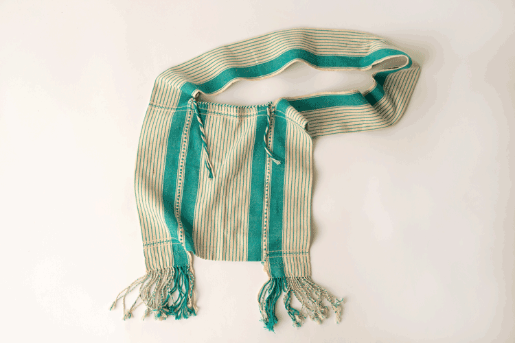 "Karen" Tribal Hand-Woven Shoulder Bag - Aquamarine