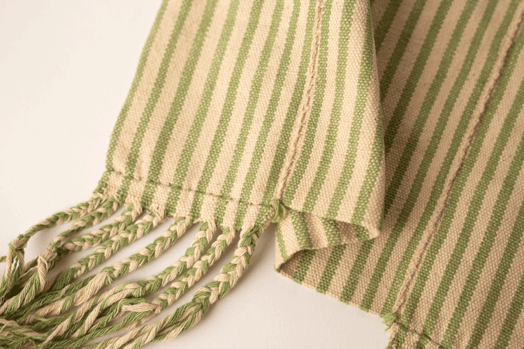 "Karen" Tribal Hand-Woven Shoulder Bag - Palm Leaf Candy Stripe